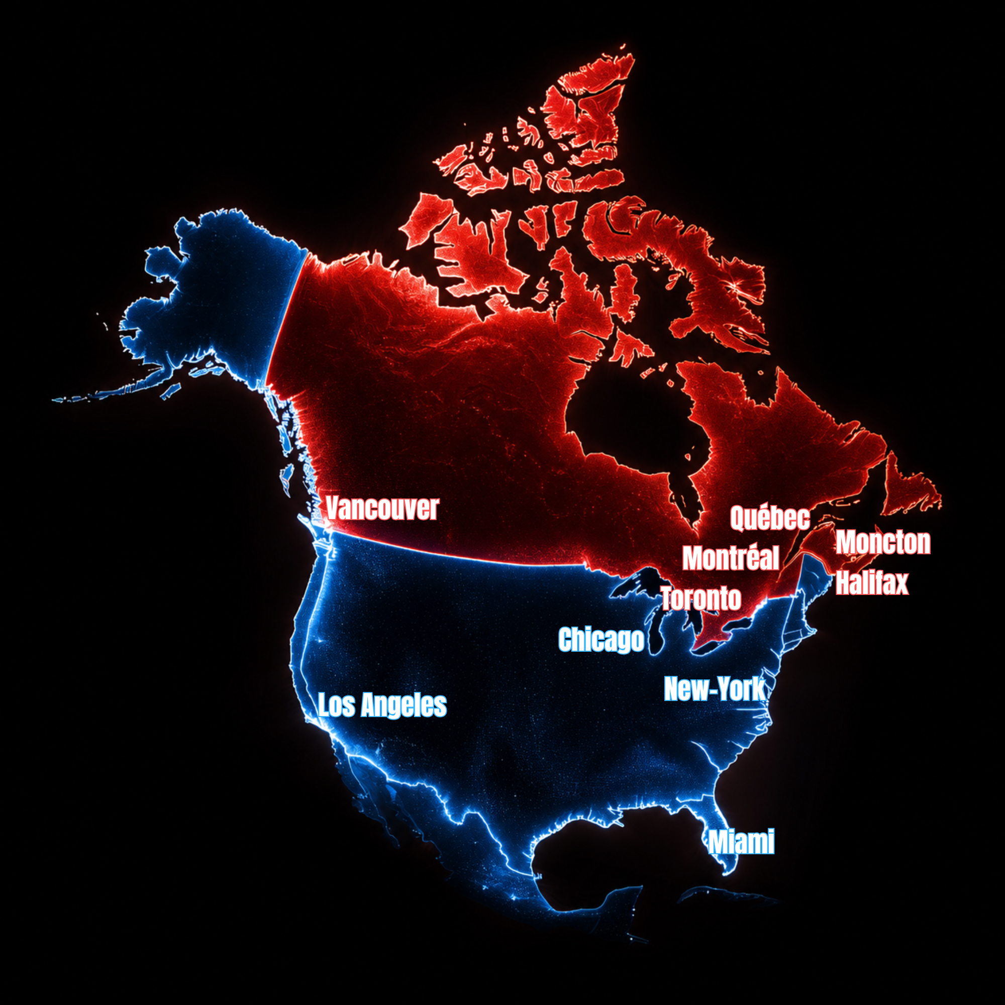 Carte Canada USA